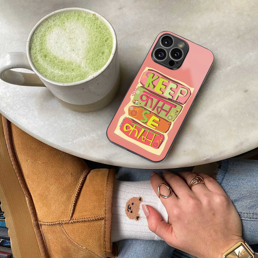 Kaam Se Kaam Phone Case for Iphone 15 Pro Max | Glass Case