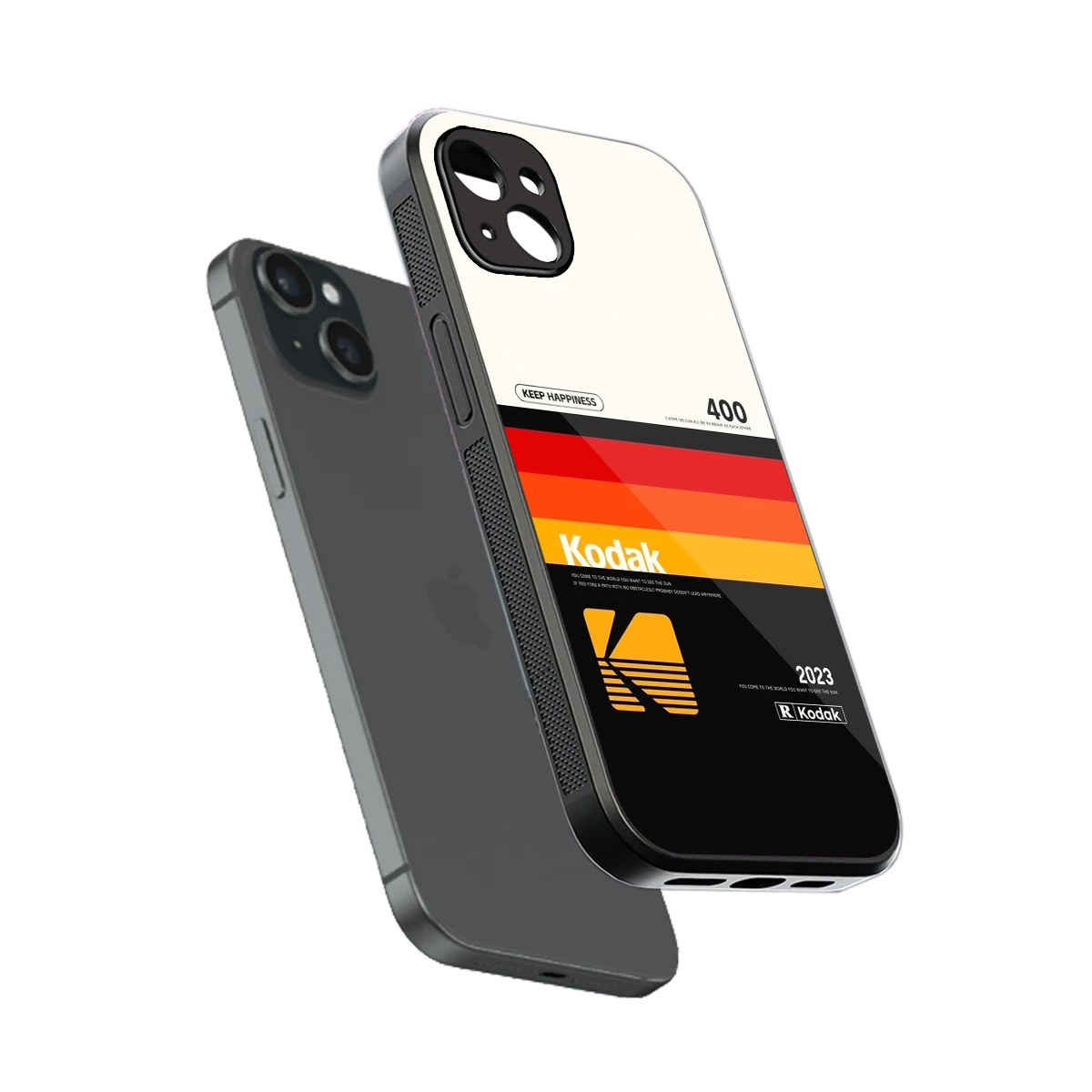 Keep Happiness sleek iphone 14 plus cover with tempered glass back and TPU edges