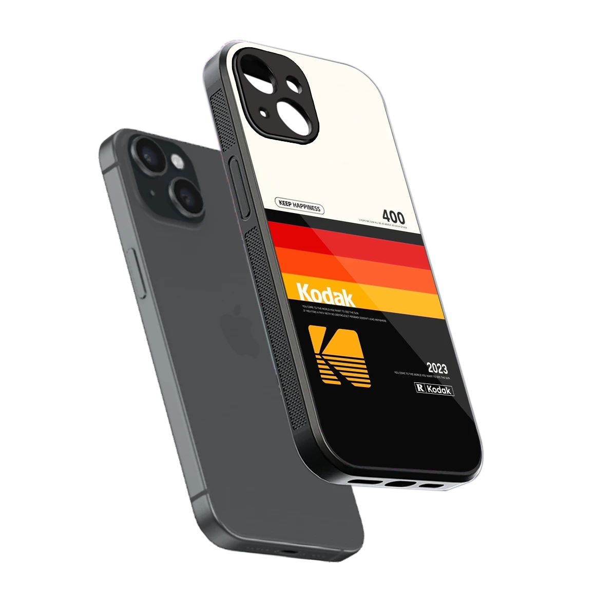 Keep Happiness sleek iphone 15 cover with tempered glass back and TPU edges
