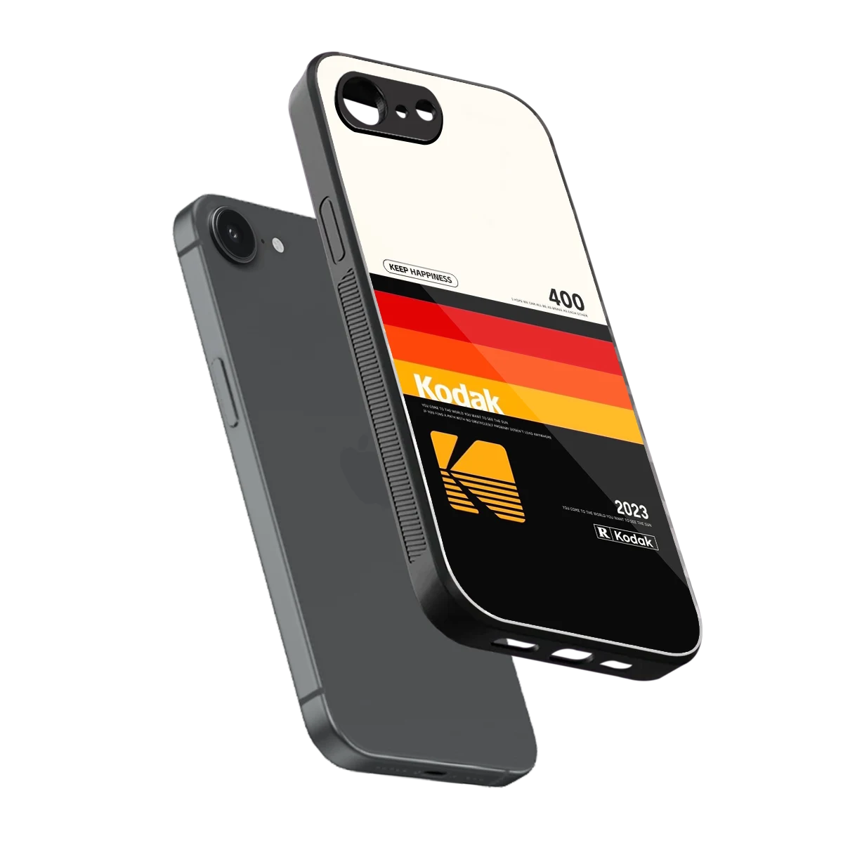 Keep Happiness sleek iphone 16e cover with tempered glass back and TPU edges