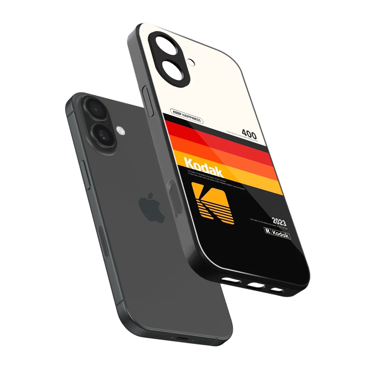 Keep Happiness sleek iphone 17 cover with tempered glass back and TPU edges