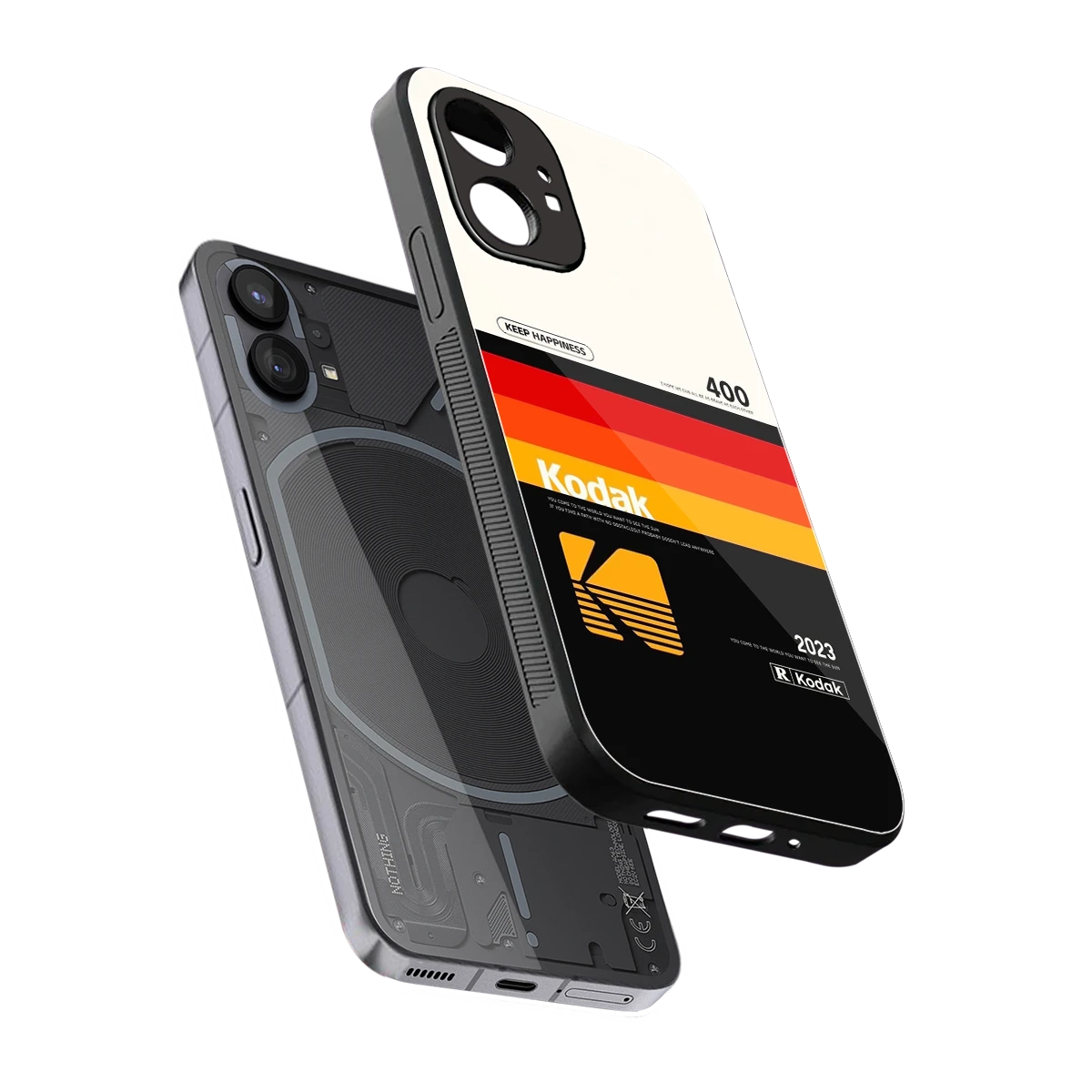 Keep Happiness sleek nothing phone 1 cover with tempered glass back and TPU edges