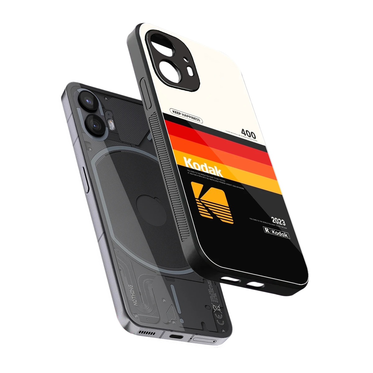 Keep Happiness sleek nothing phone 2 cover with tempered glass back and TPU edges