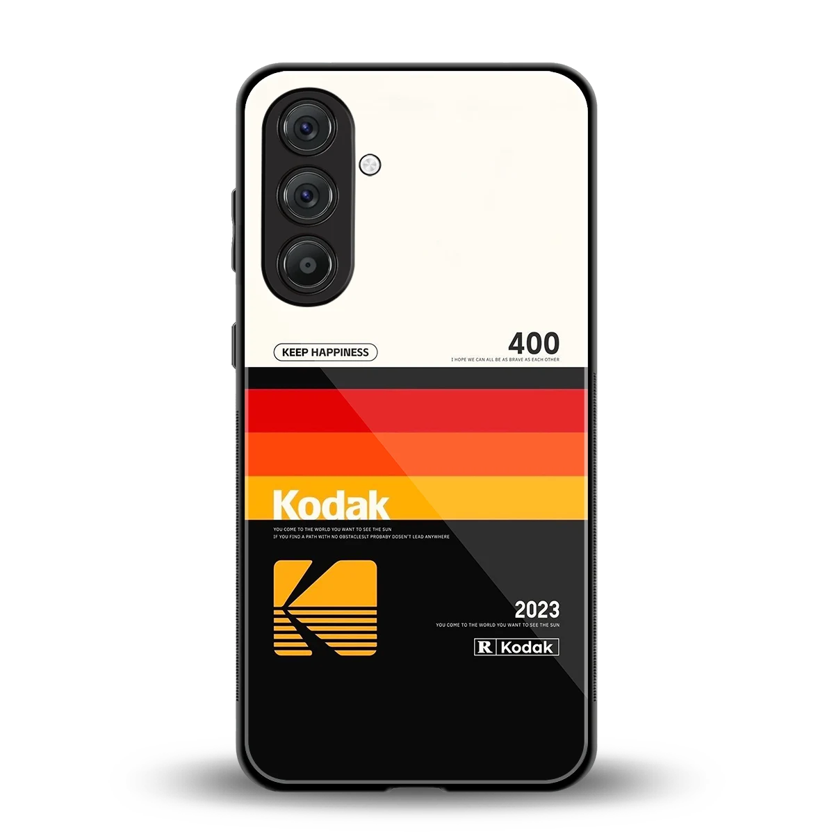 Keep Happiness back phone cover | glass case for samsung galaxy m35 5g