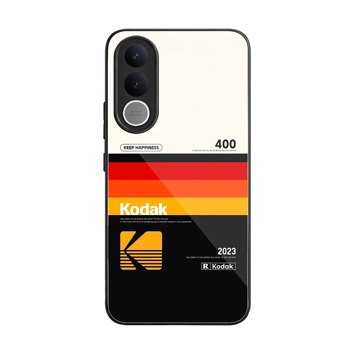 Keep Happiness back phone cover | glass case for vivo v70 fe