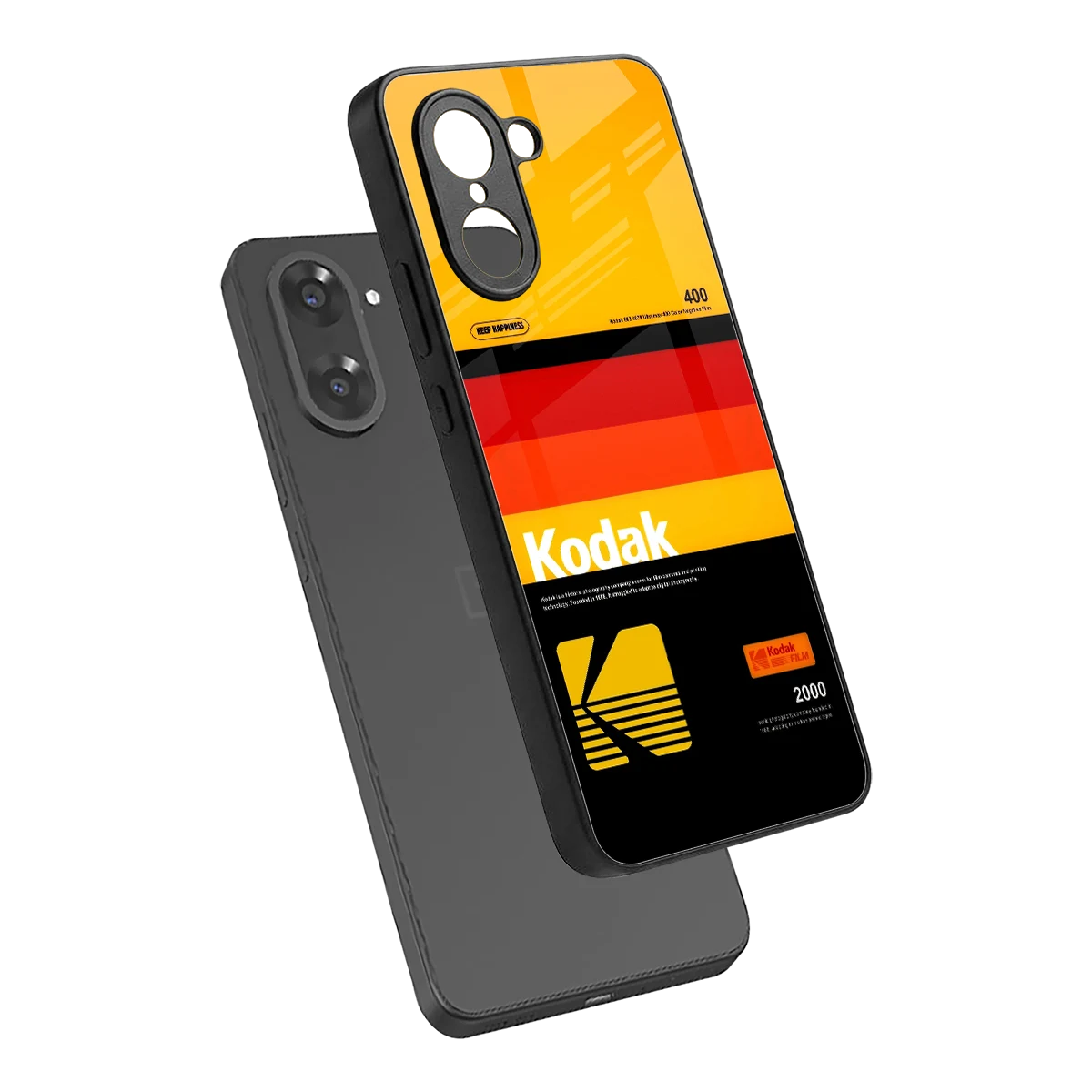 Keep Happiness Yellow sleek oneplus nord ce5 5g cover with tempered glass back and TPU edges