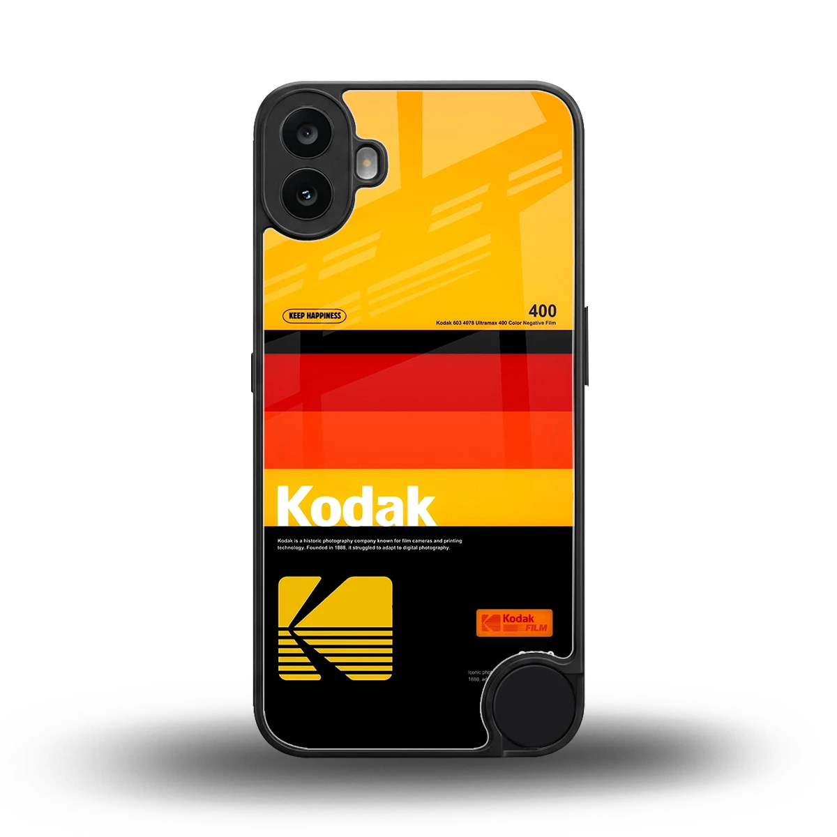 Keep Happiness Yellow back phone cover | glass case for cmf nothing phone 1