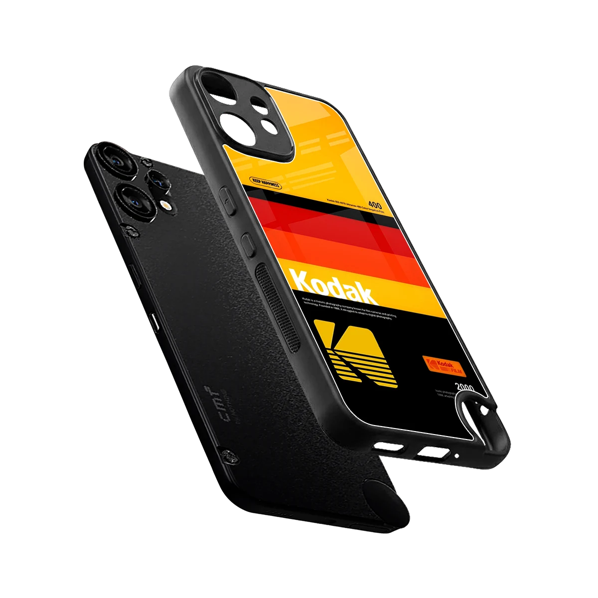 Keep Happiness Yellow sleek cmf nothing phone 2 pro cover with tempered glass back and TPU edges