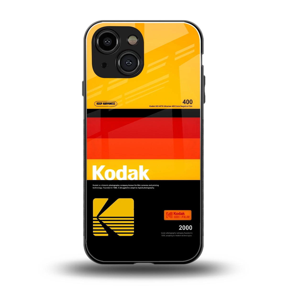 Keep Happiness Yellow back phone cover | glass case for iphone 13 mini