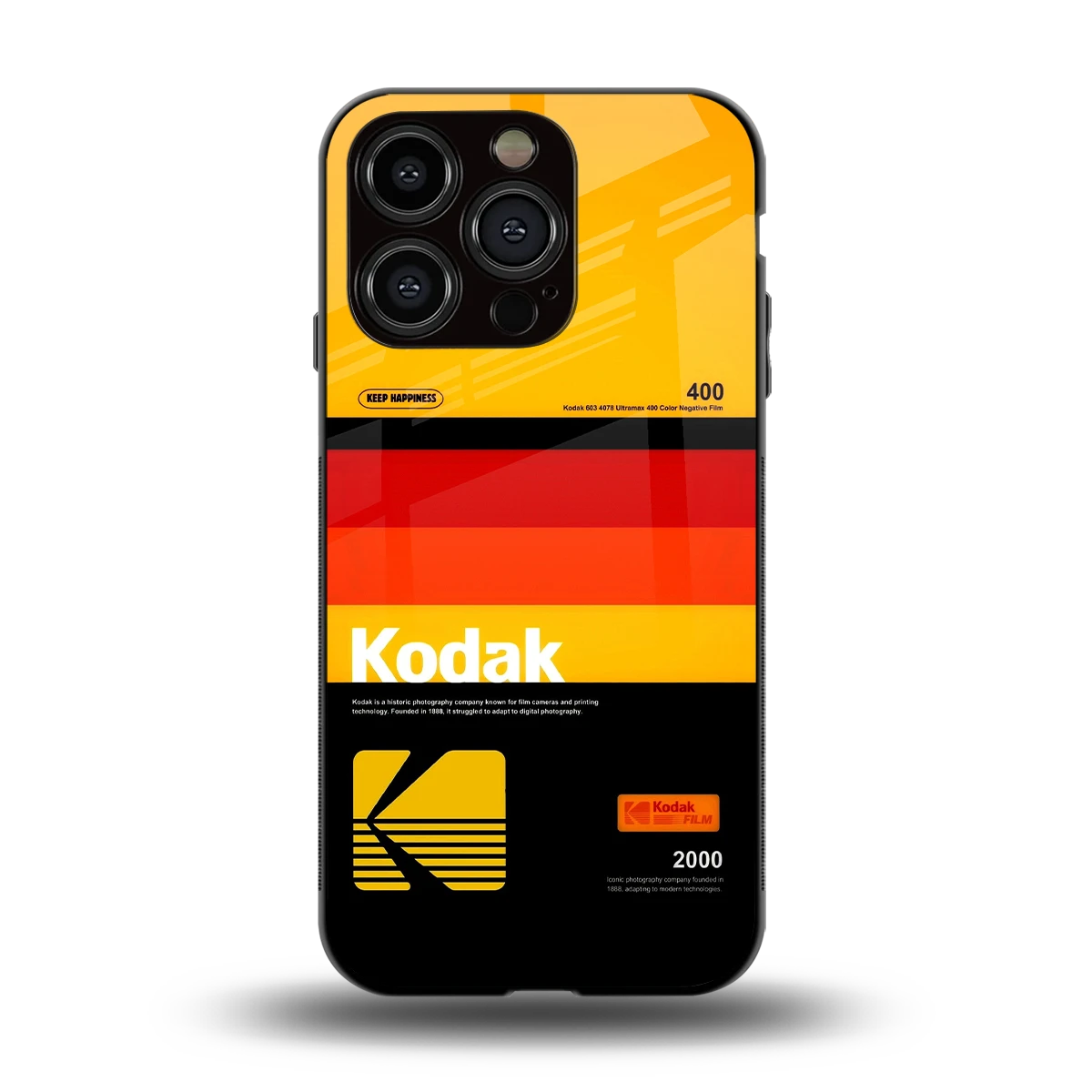 Keep Happiness Yellow back phone cover | glass case for iphone 12 pro