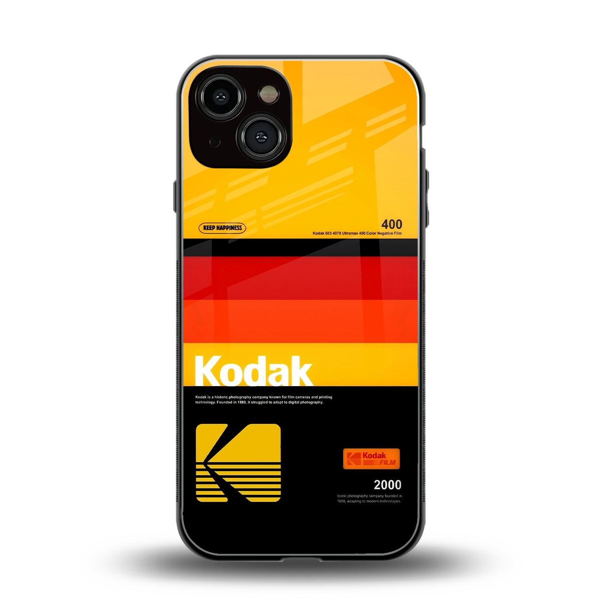 Keep Happiness Yellow back phone cover | glass case for iphone 14