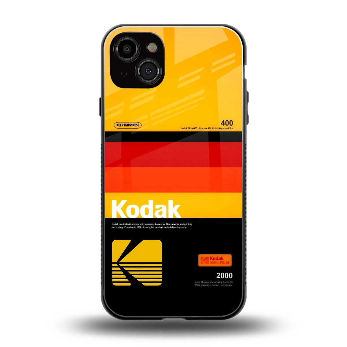 Keep Happiness Yellow back phone cover | glass case for iphone 15 plus