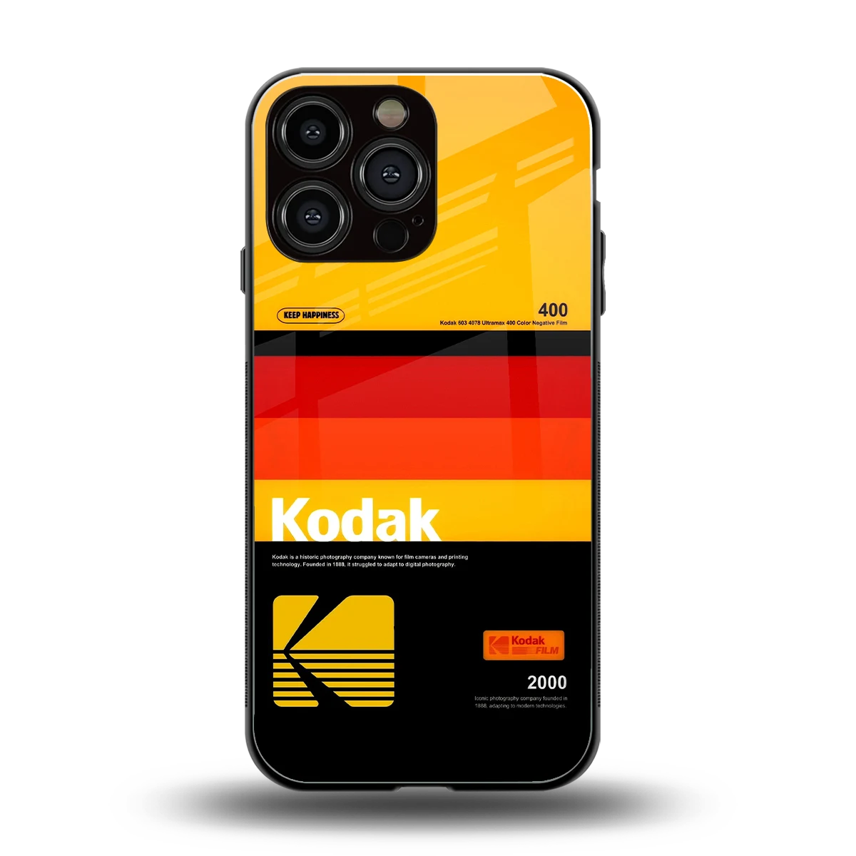 Keep Happiness Yellow back phone cover | glass case for iphone 16 pro max