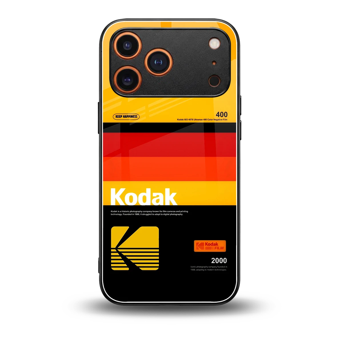 Keep Happiness Yellow back phone cover | glass case for iphone 17 pro max