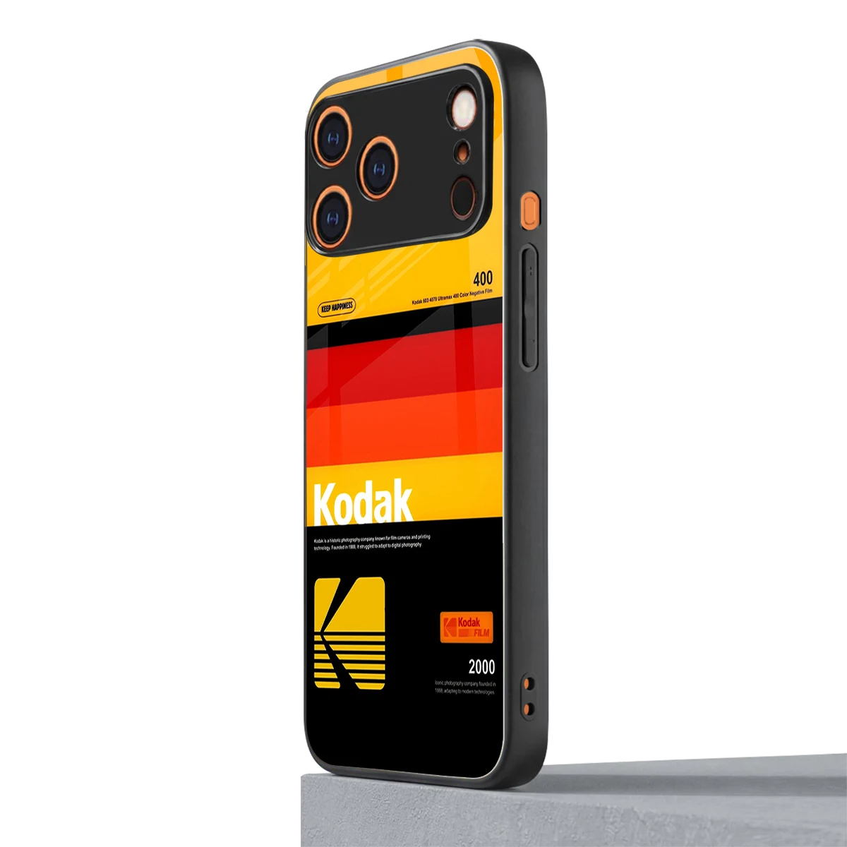 Keep Happiness Yellow iphone 17 pro max mobile cover | shockproof glass phone case
