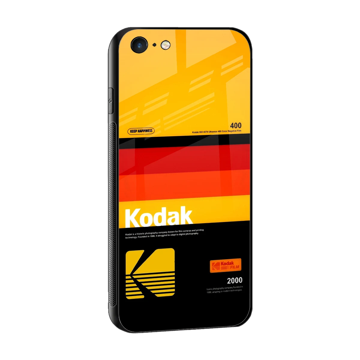 Keep Happiness Yellow sleek iphone 6 cover with tempered glass back and TPU edges