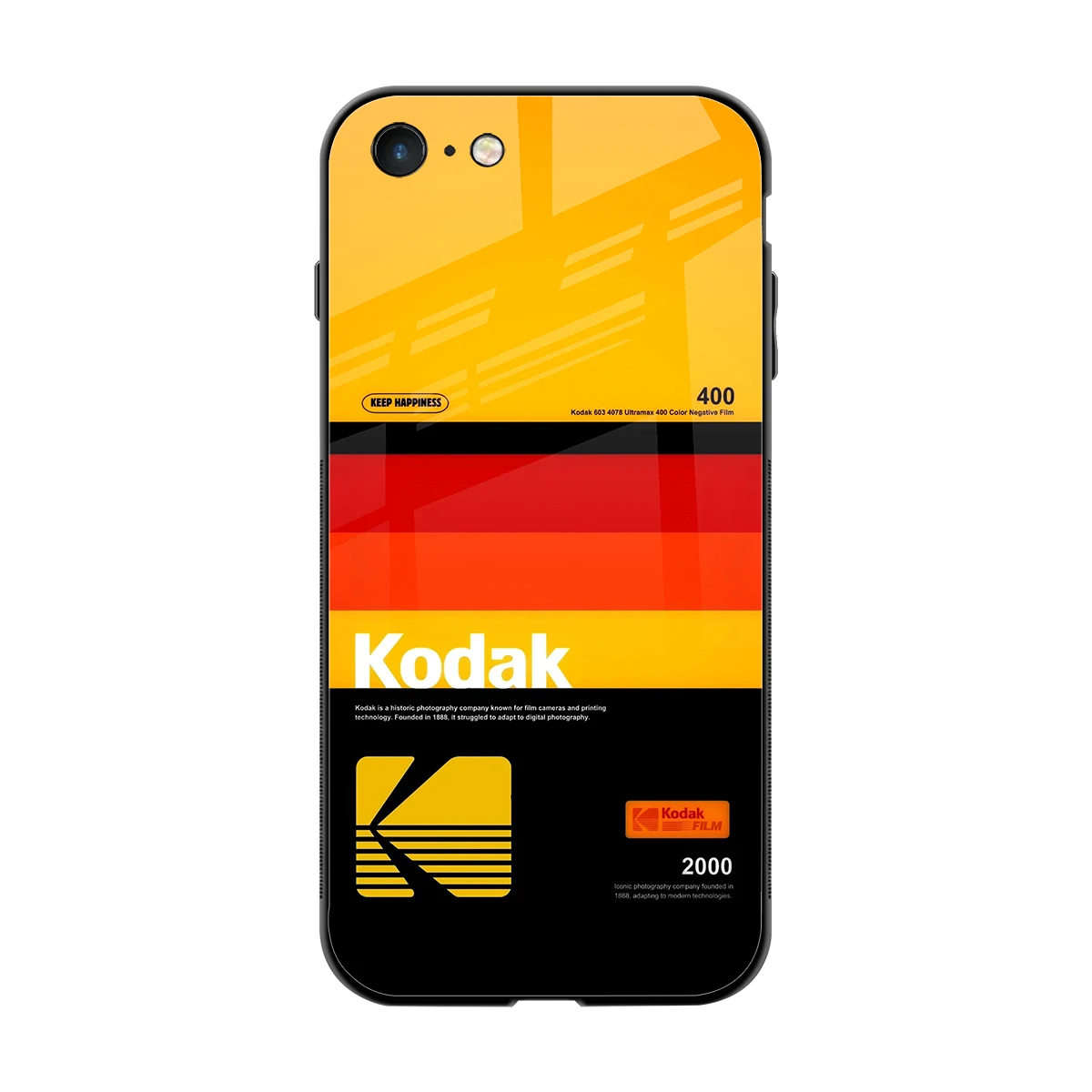 Keep Happiness Yellow back phone cover | glass case for iphone 7