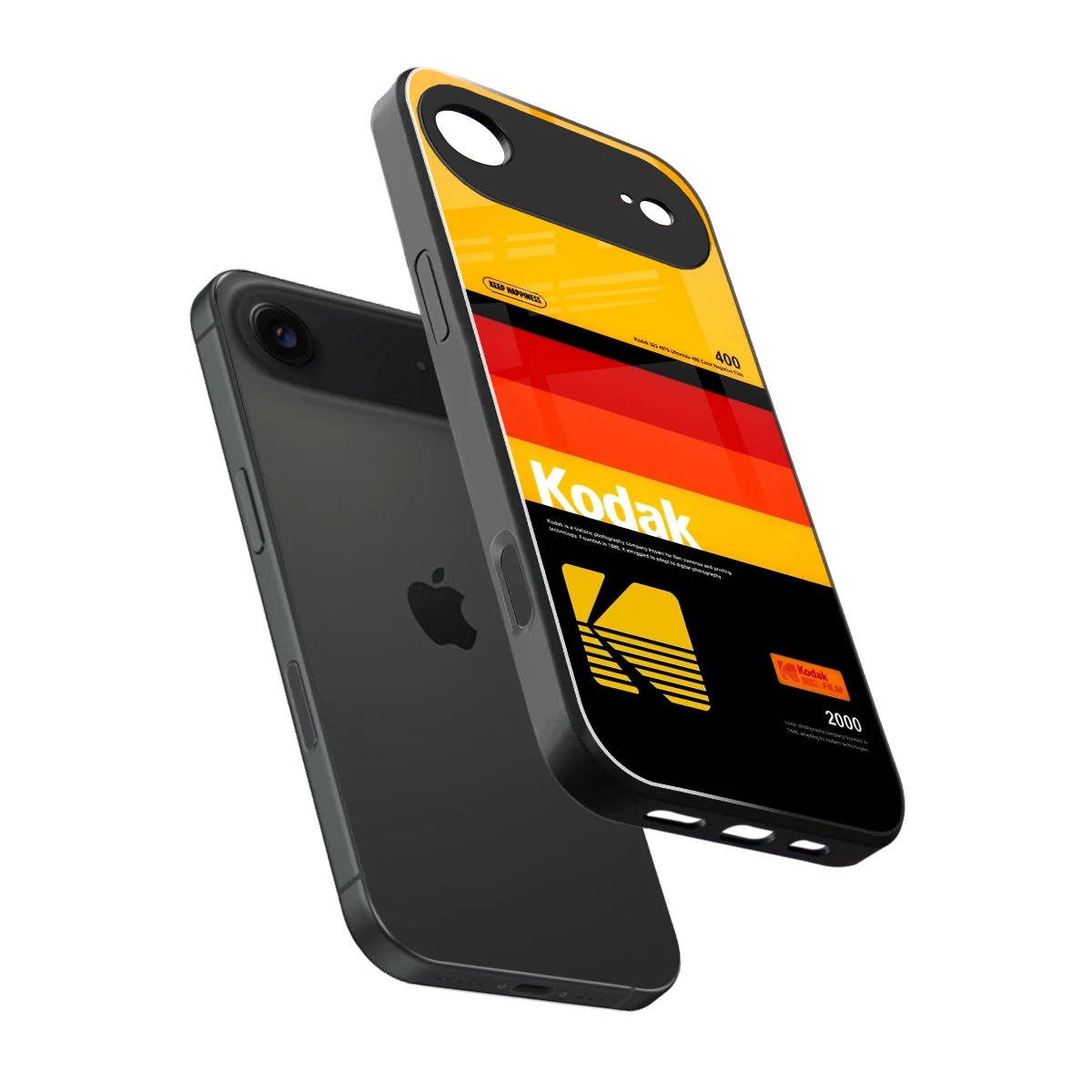 Keep Happiness Yellow sleek iphone air cover with tempered glass back and TPU edges