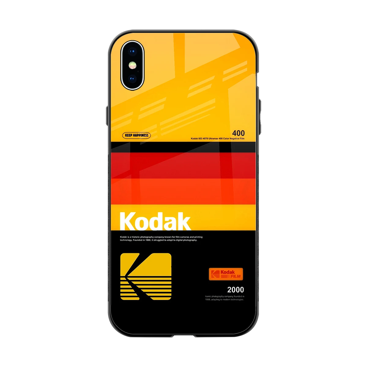 Keep Happiness Yellow back phone cover | glass case for iphone xs max