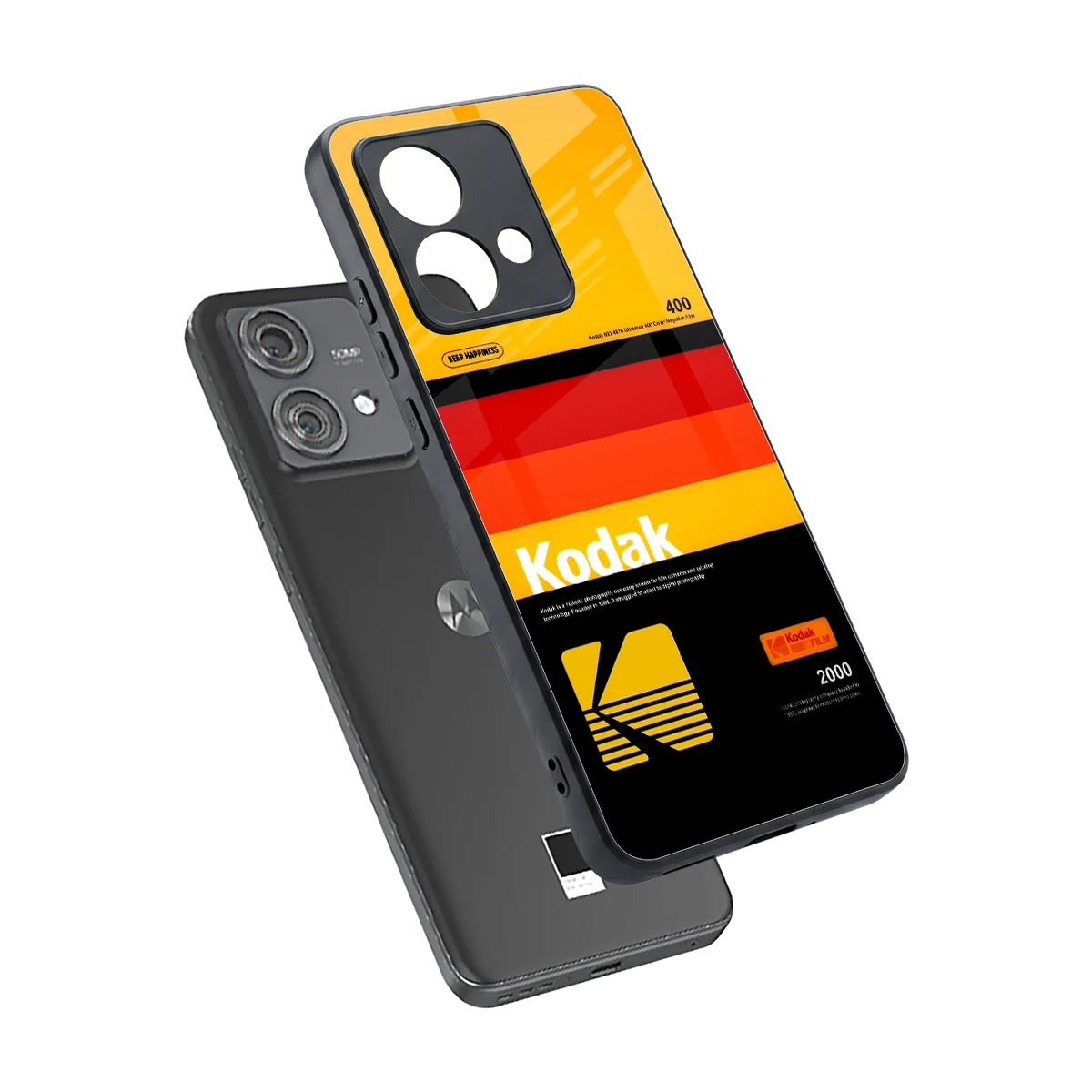 Keep Happiness Yellow sleek motorola edge 40 neo 5g cover with tempered glass back and TPU edges
