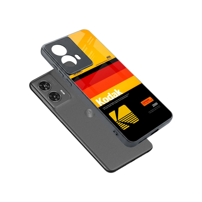Keep Happiness Yellow sleek motorola edge 50 fusion cover with tempered glass back and TPU edges