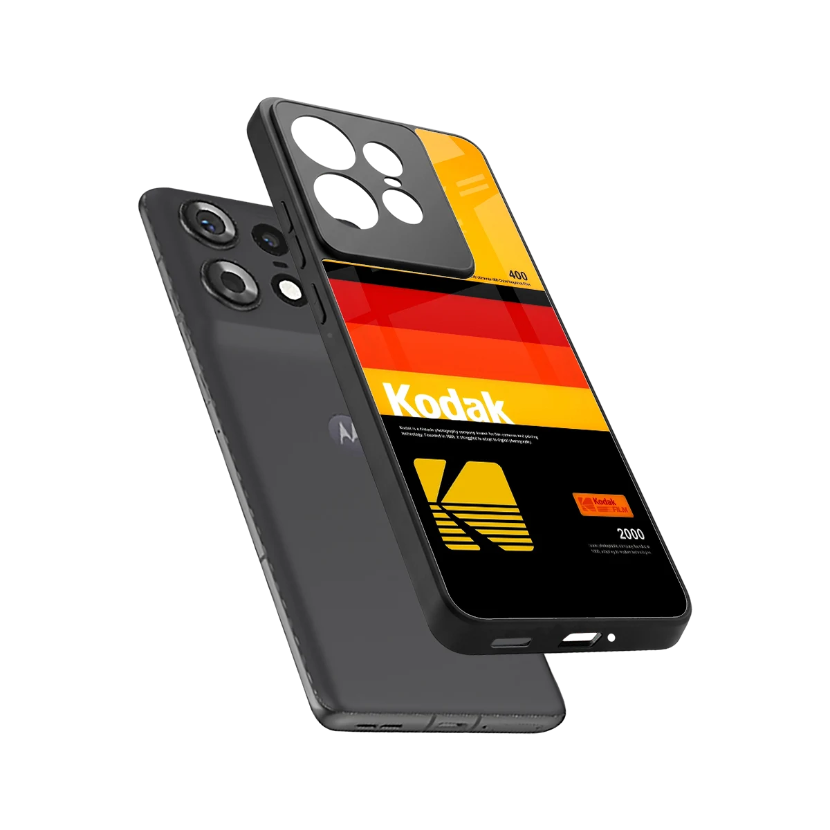 Keep Happiness Yellow sleek motorola edge 50 pro cover with tempered glass back and TPU edges