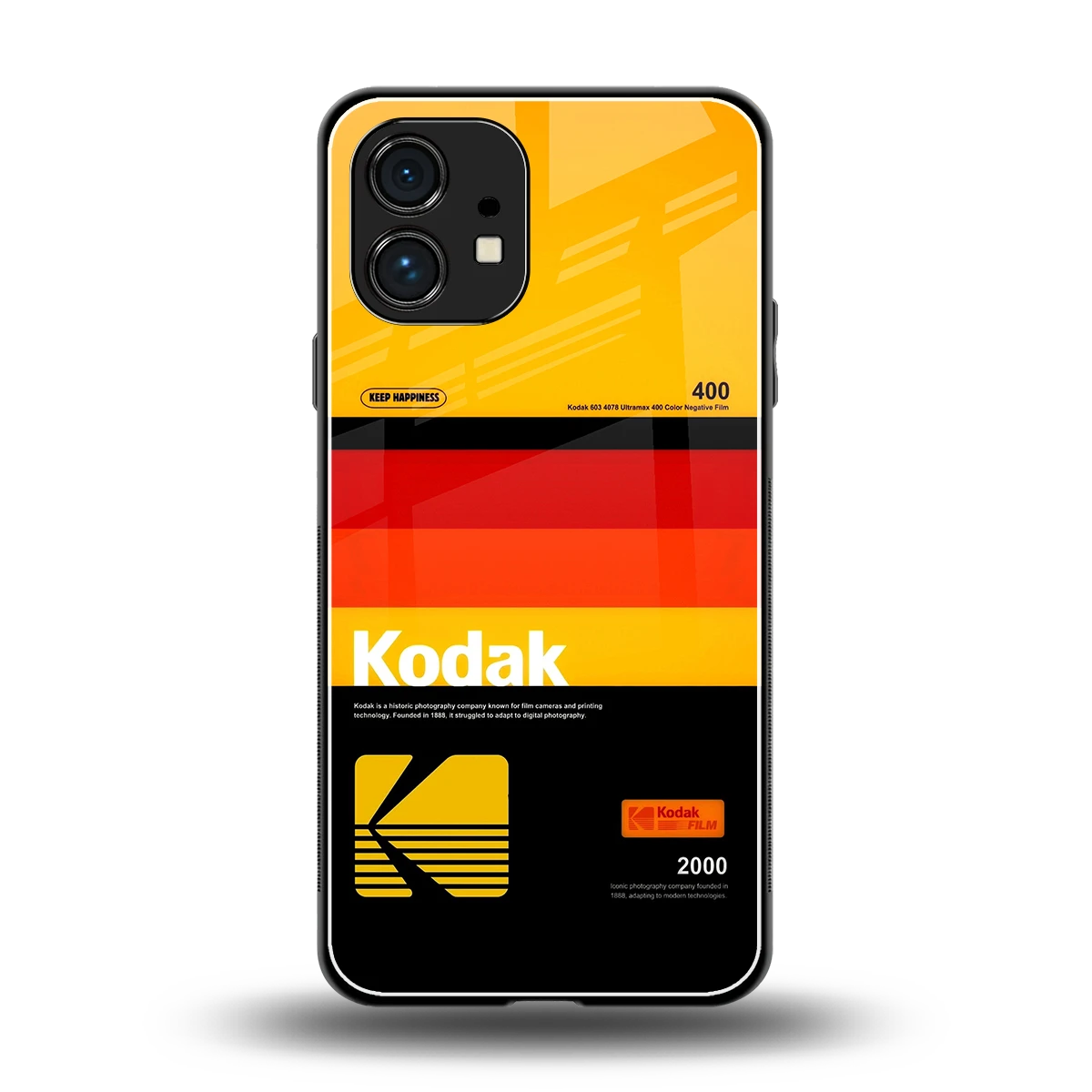 Keep Happiness Yellow back phone cover | glass case for nothing phone 1