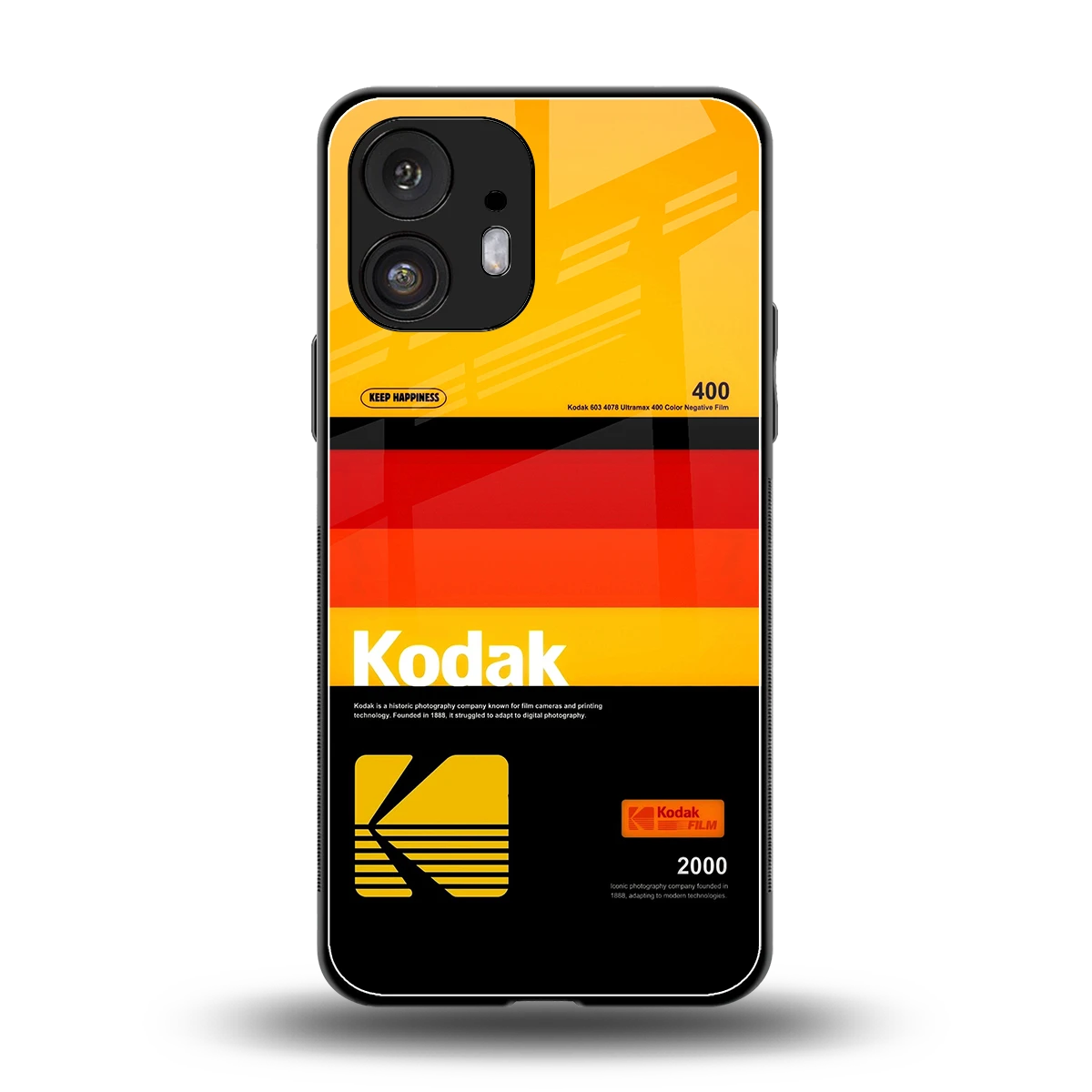 Keep Happiness Yellow back phone cover | glass case for nothing phone 2