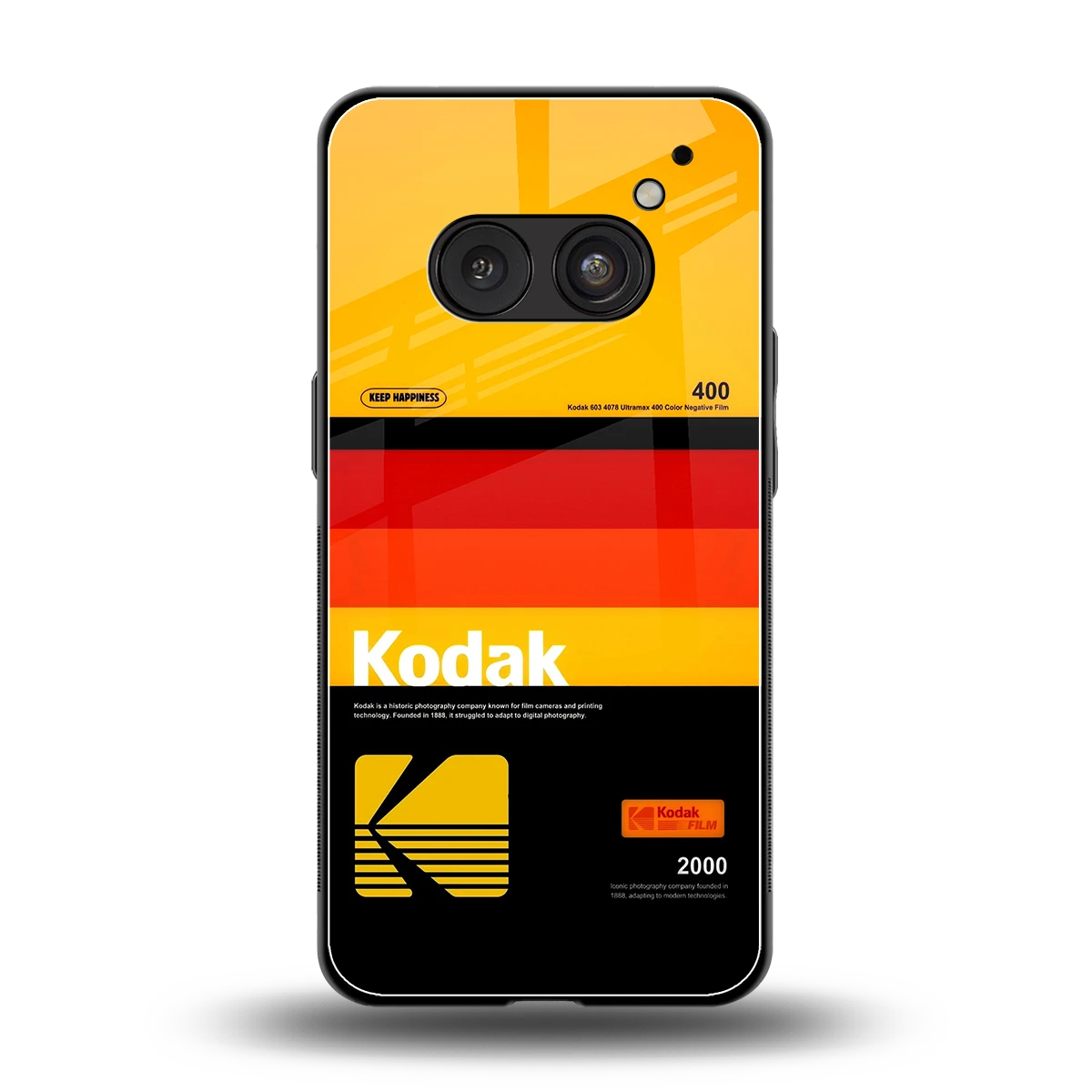 Keep Happiness Yellow back phone cover | glass case for nothing phone 2a plus