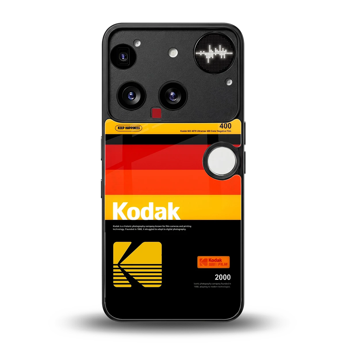 Keep Happiness Yellow back phone cover | glass case for nothing phone 3
