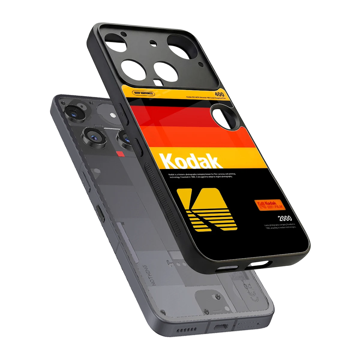 Keep Happiness Yellow sleek nothing phone 3 cover with tempered glass back and TPU edges