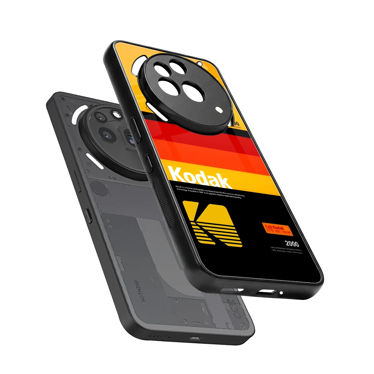 Keep Happiness Yellow sleek nothing phone 3a pro cover with tempered glass back and TPU edges