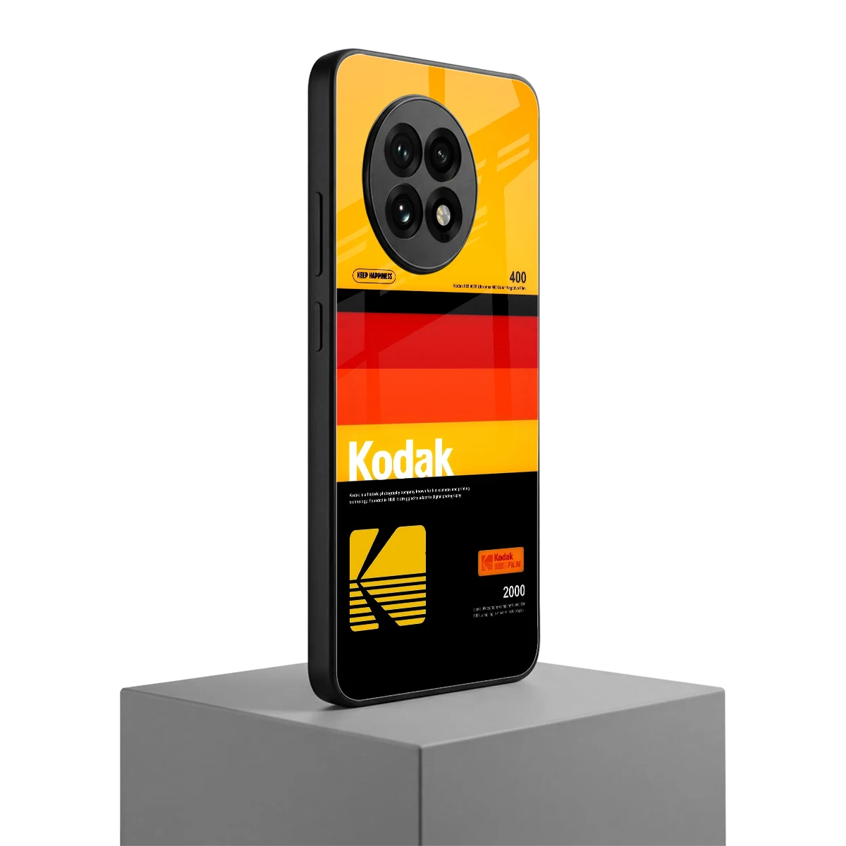 Keep Happiness Yellow oneplus 13r mobile cover | shockproof glass phone case