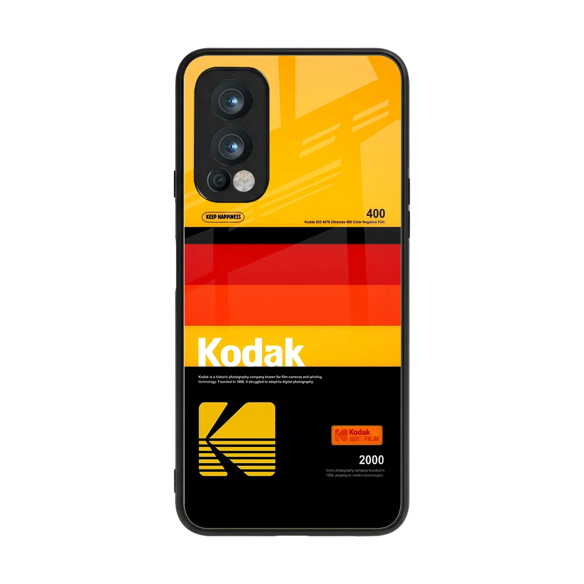 Keep Happiness Yellow back phone cover | glass case for oneplus nord 2