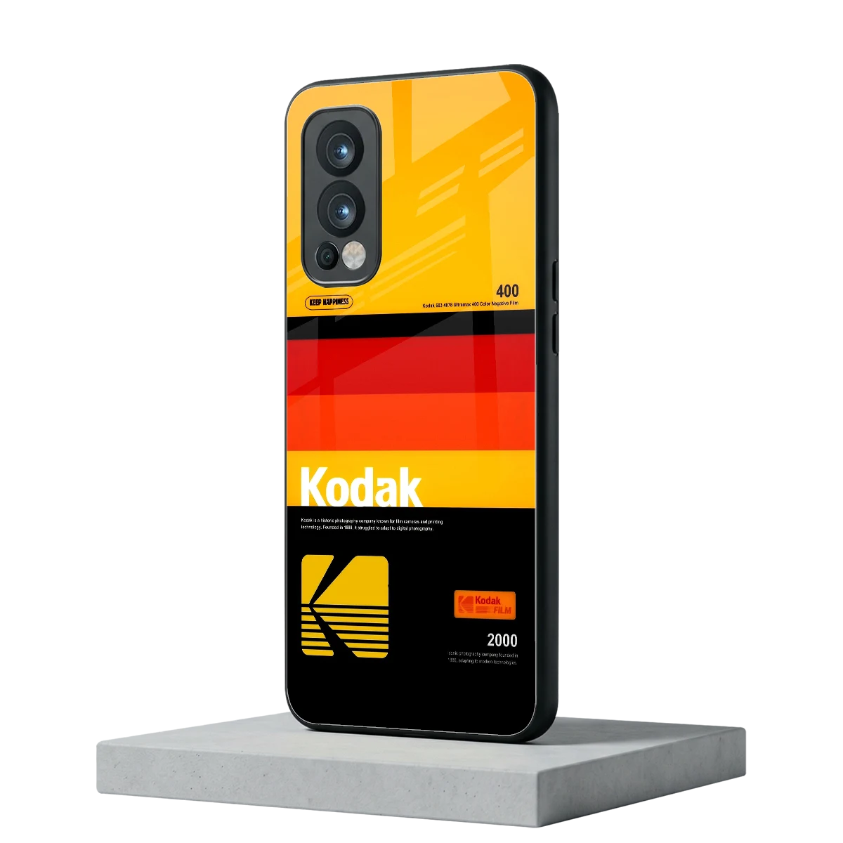 Keep Happiness Yellow oneplus nord 2 mobile cover | shockproof glass phone case