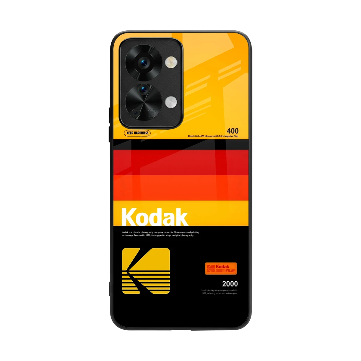 Keep Happiness Yellow back phone cover | glass case for oneplus nord 2t