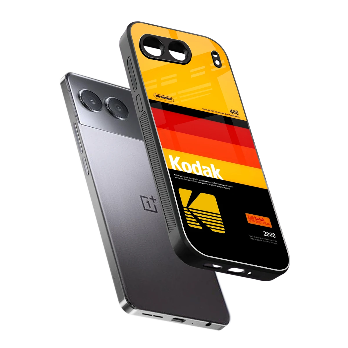 Keep Happiness Yellow sleek oneplus nord 4 cover with tempered glass back and TPU edges