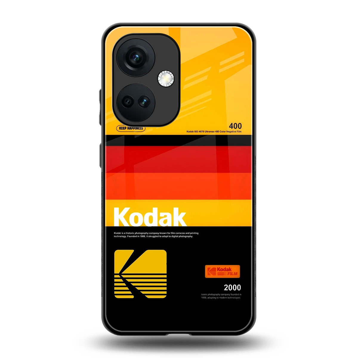 Keep Happiness Yellow back phone cover | glass case for oneplus nord ce 3