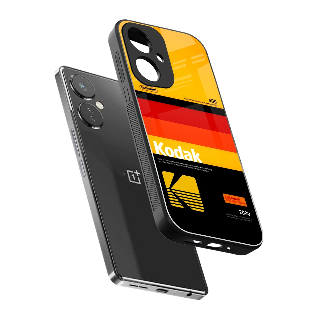 Keep Happiness Yellow sleek oneplus nord ce 3 cover with tempered glass back and TPU edges