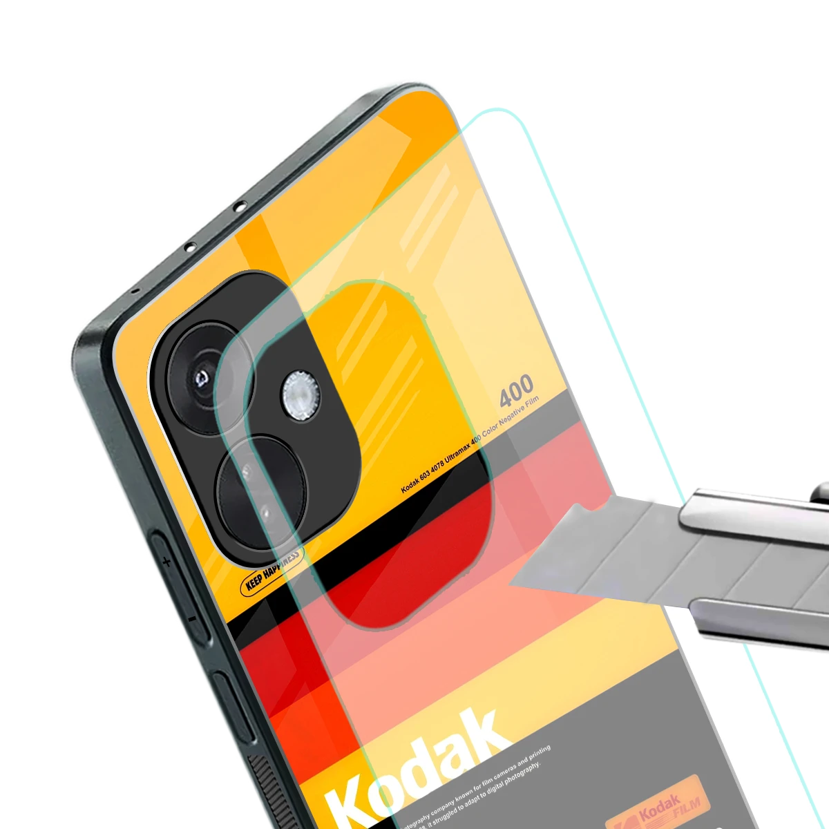 Keep Happiness Yellow stylish phone case for oneplus nord ce 3 | glossy glass and slim fit