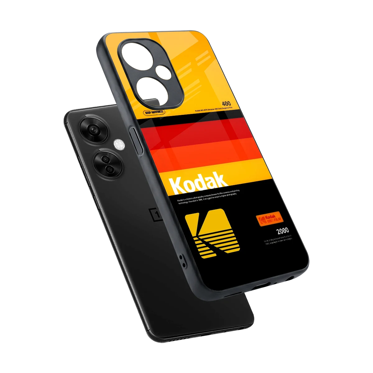 Keep Happiness Yellow sleek oneplus nord ce 3 lite cover with tempered glass back and TPU edges