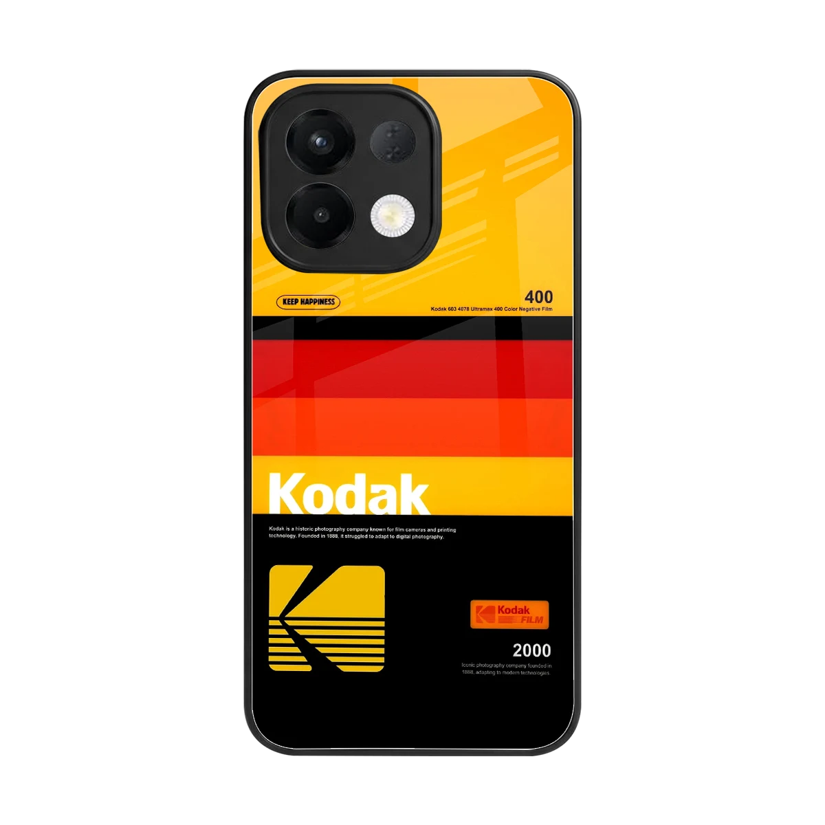Keep Happiness Yellow back phone cover | glass case for oppo k13 5g