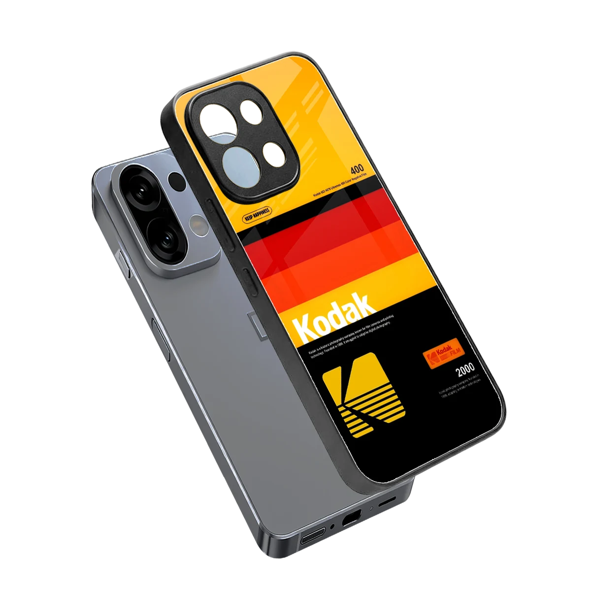 Keep Happiness Yellow sleek oppo k13 5g cover with tempered glass back and TPU edges