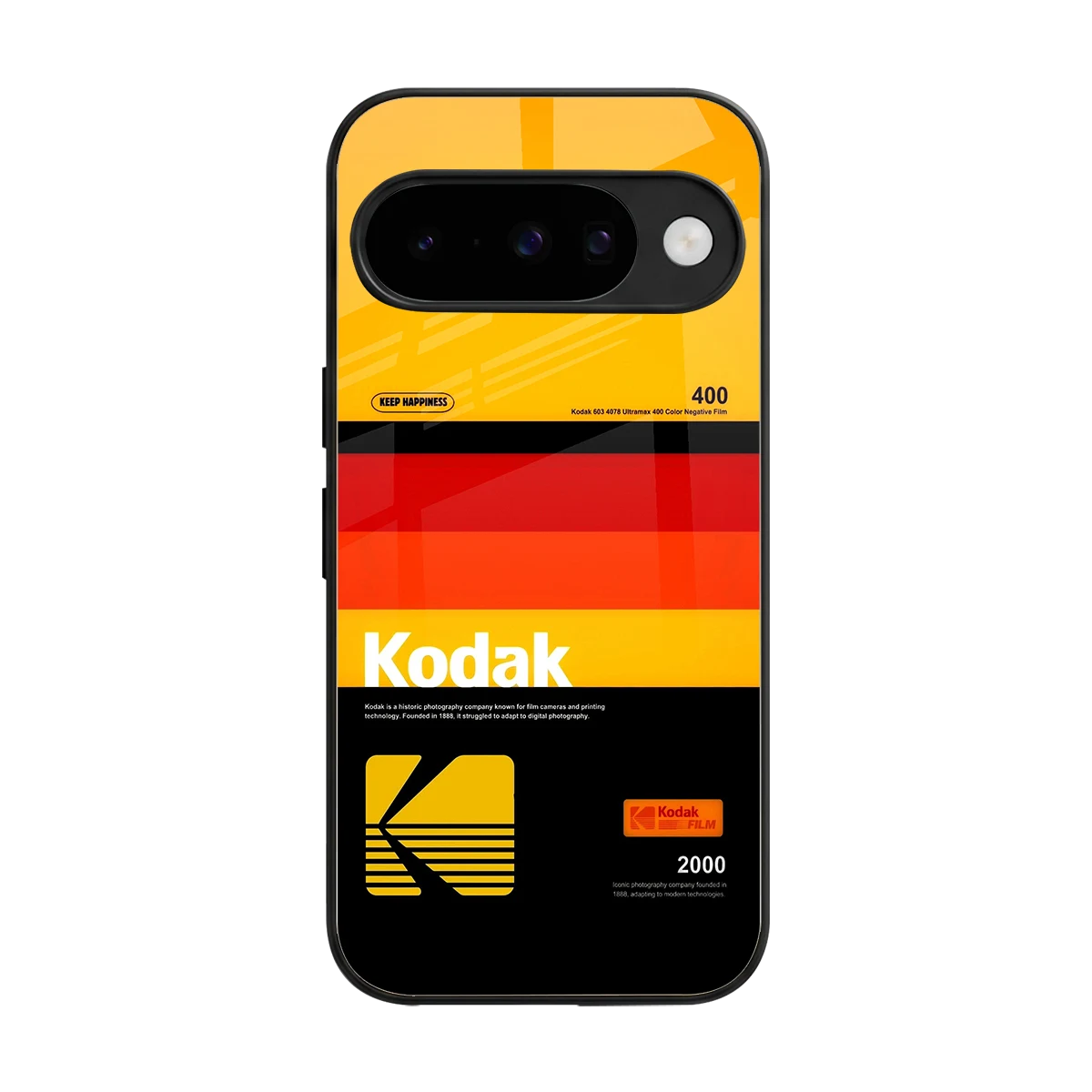 Keep Happiness Yellow back phone cover | glass case for google pixel 10
