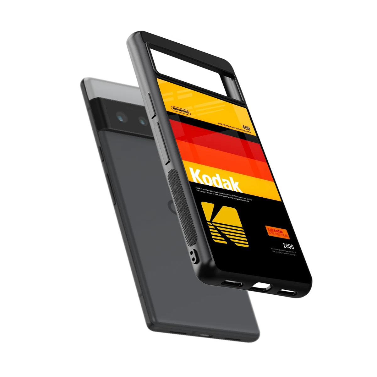 Keep Happiness Yellow sleek google pixel 6 pro cover with tempered glass back and TPU edges