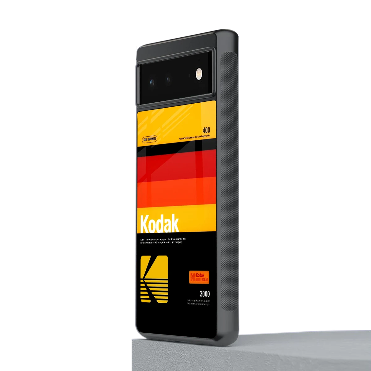 Keep Happiness Yellow stylish phone case for google pixel 6a | glossy glass and slim fit