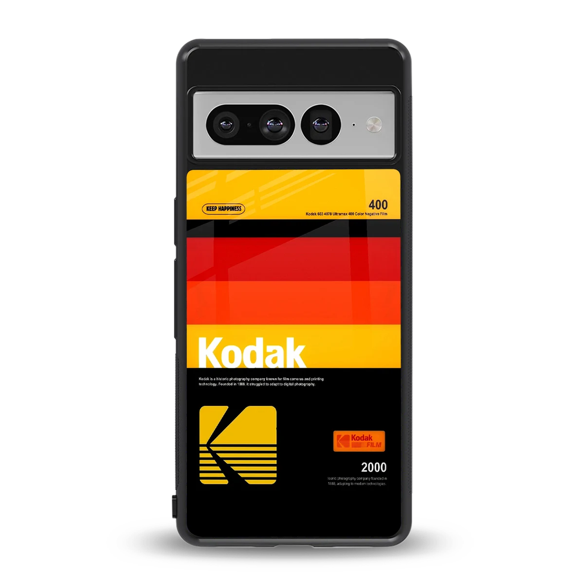 Keep Happiness Yellow back phone cover | glass case for google pixel 7 pro