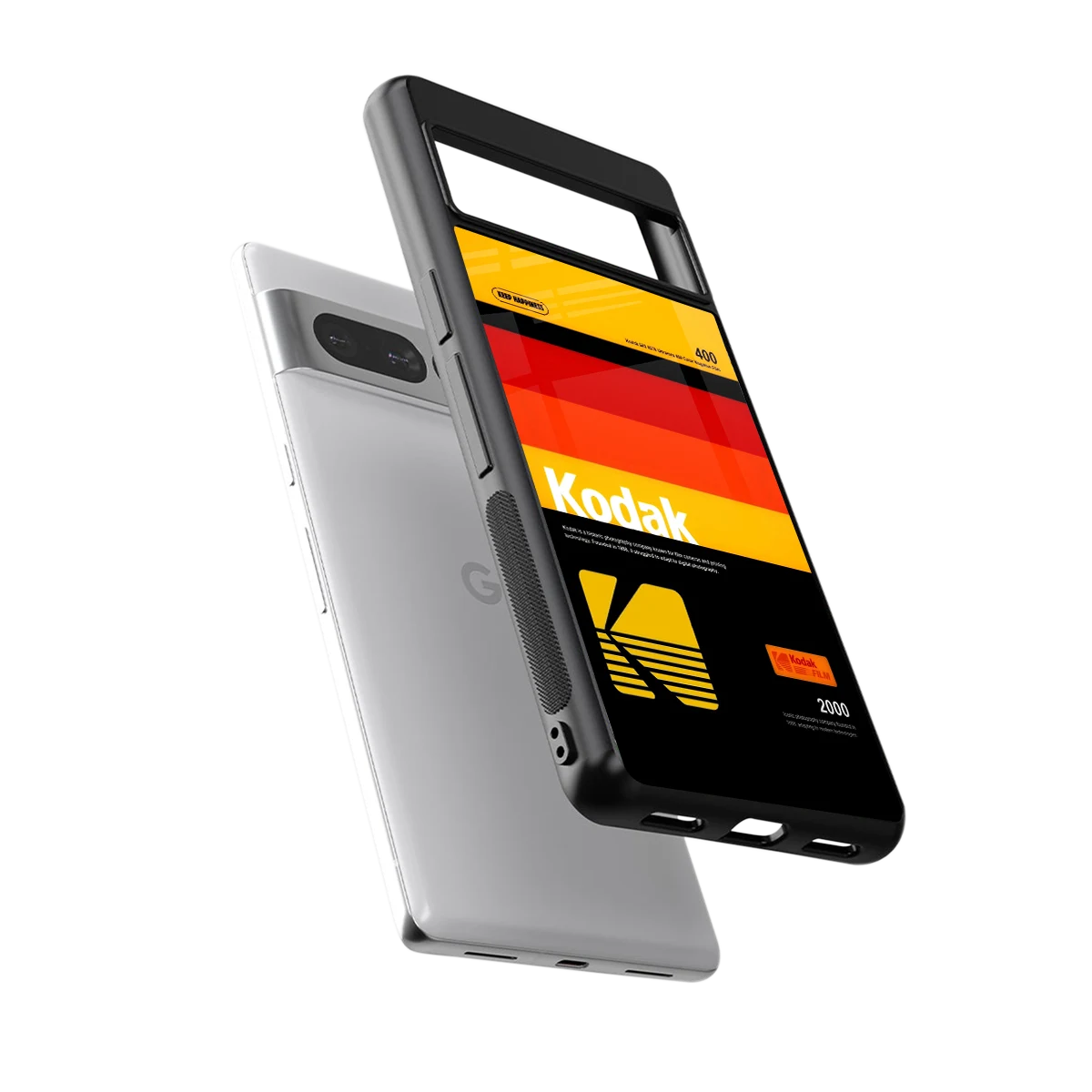 Keep Happiness Yellow sleek google pixel 7 pro cover with tempered glass back and TPU edges