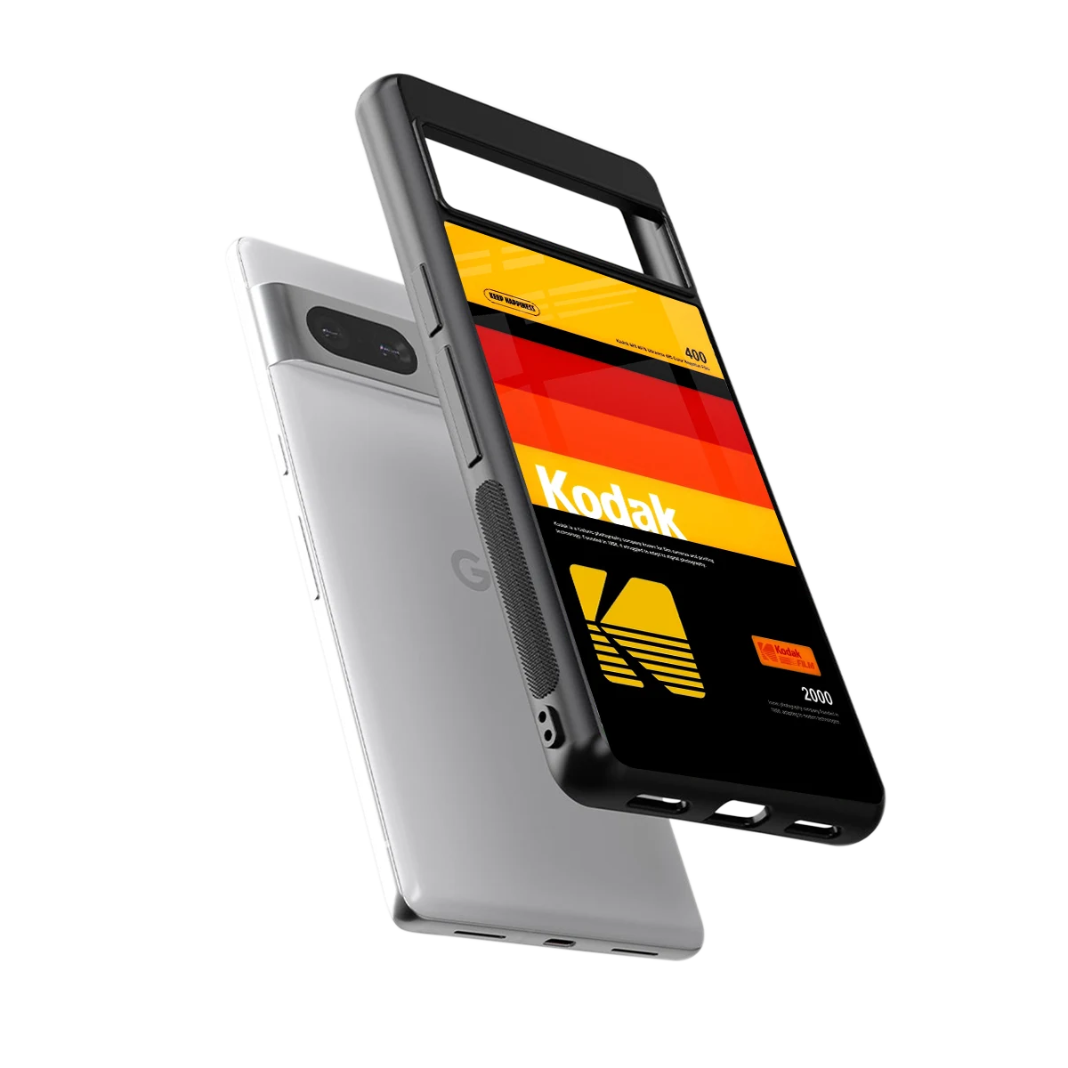 Keep Happiness Yellow sleek google pixel 7a cover with tempered glass back and TPU edges