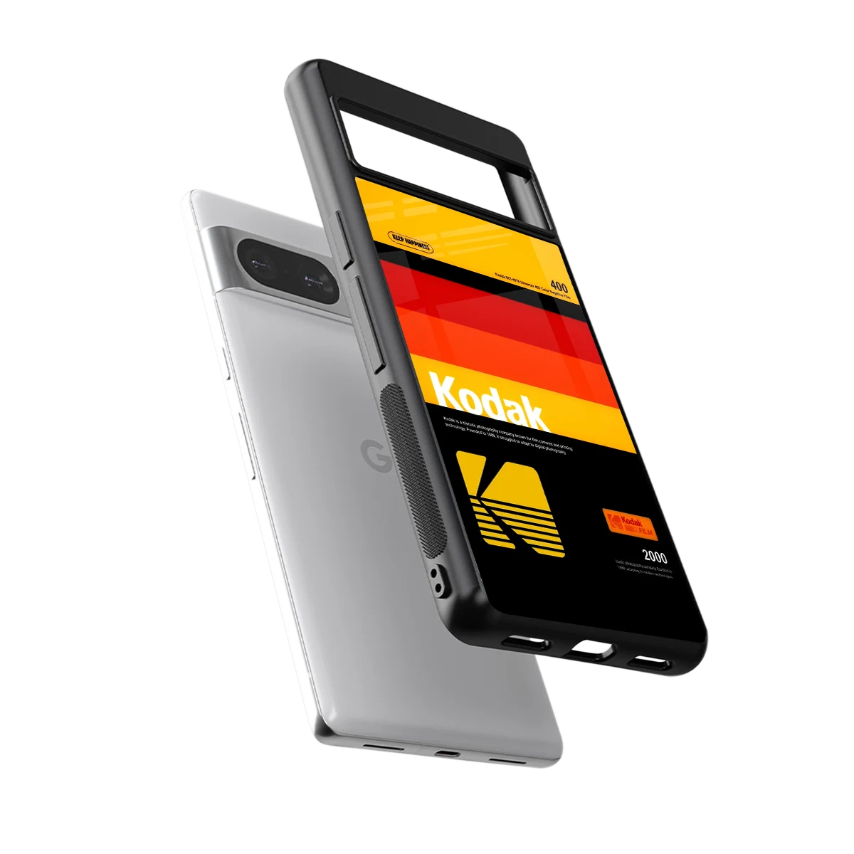 Keep Happiness Yellow sleek google pixel 8 cover with tempered glass back and TPU edges